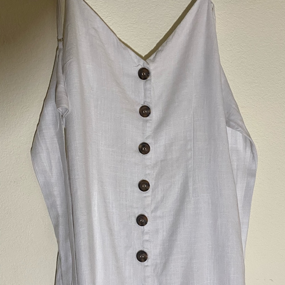 white button up dress